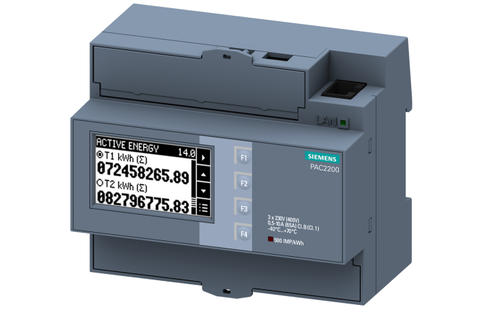 Miernik parametrów sieci z licznikiem energii SENTRON PAC2200, wyśw.LCD, 400V, ETHERNET, DIN 35mm | 7KM2200-2EA40-1EA1 Siemens