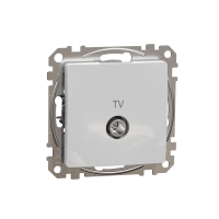 Gniazdo TV przelotowe (10dB), srebrny aluminium | SDD113478 Schneider Electric