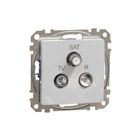 Gniazdo R/TV/SAT przelotowe (7dB),srebrny aluminium | SDD113484 Schneider Electric