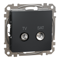 Gniazdo TV/SAT przelotowe (7dB), czarny antracyt | SDD114474S Schneider Electric