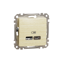 Gniazdo ładowania USB A+C 2,4A, brzoza | SDD180402 Schneider Electric