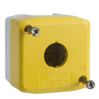 Pusta kaseta sterująca 1 otwór Fi-22mm żółta z jasno szarą podstawą plastikowa Harmony XALD | XALK01H7 Schneider Electric