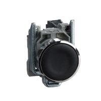 Przycisk czarny kryty Fi-22mm z samopowrotem 1NO bez oznaczenia | XB4BA21 Schneider Electric