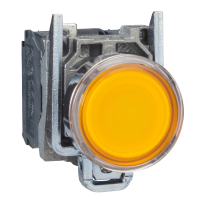 Przycisk podświetlany żółty kryty Fi-22mm z samopowrotem 220-240V 1NO+1NC | XB4BW35M5 Schneider Electric