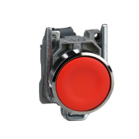 Przycisk czerwony kryty Fi-22mm z samopowrotem 1NC bez oznczenia | XB4BA42 Schneider Electric