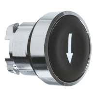 Główka przycisku płaskiego metalowego, czarna z oznaczeniem Harmony XB4 | ZB4BA335 Schneider Electric