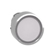 Napęd przycisku płaski biały push-push LED metalowy bez oznaczenia, Harmony XB4 | ZB4BH013 Schneider Electric