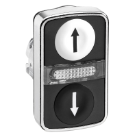 Napęd przycisku dwuklawiszowego płaski biały/czarny LED metalowy ozn. Harmony XB4 | ZB4BW7A1724 Schneider Electric