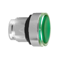 Przycisk płaski zielony push-push LED metalowy bez oznaczenia, Harmony XB4 | ZB4BH033 Schneider Electric