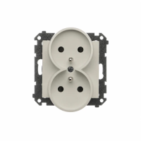 Gniazdo wtyczkowe podwójne z/u z przesłonami (moduł) 16A 250V, szybkozłącza, Kaszmirowy Simon 55 | TGZ2MCZ.01/142 Kontakt Simon
