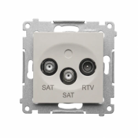 Gniazdo antenowe R-TV-SAT końcowe/zakończeniowe (moduł) kaszmirowy DASK.01/42 Simon 54 | DASK.01/42 Kontakt Simon