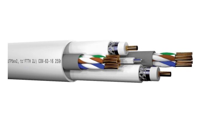 Kabel multimedialny tc'multikabel (2xRG-6Cu / 2xUTP / 1xFTTH-2J) (500m) | 26436 Elpio