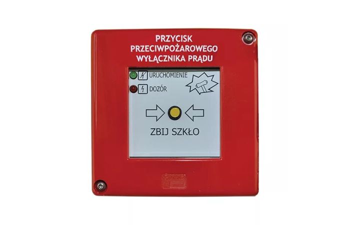 Przycisk przeciwpożarowego wyłącznika prądu PPWP-A, bez młoteczka, 2xLED, zielono-czerwony | W0-PPWP-A D1/2K XY ZC Promet