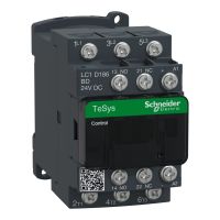 Stycznik mocy TeSys D 18A 3P 7,5KW 24V DC 1NO 1NC AC-3 zaciski oczkowo-pierścieniowe | LC1D186BD Schneider Electric