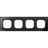 Ramka szklana czterokrotna, onyks, IP20 M-Elegance | MTN404403 Schneider Electric