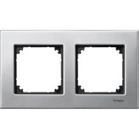 Ramka podwójna, metalowa platynowy srebrny, Merten | MTN403260 Schneider Electric