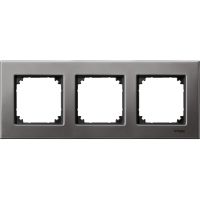 Ramka potrójna, metalowa szara, Merten | MTN403314 Schneider Electric