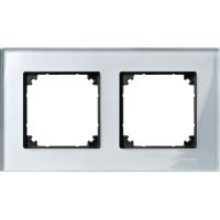 Ramka podwójna, szklana diamentowy srebrny, Merten | MTN4020-3260 Schneider Electric