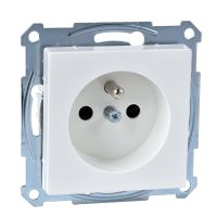 Gniazdo pojedyncze z/u 16A IP20 z przesłonami biel polarna, Merten | MTN2600-0319 Schneider Electric
