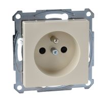 Gniazdo pojedyncze z/u 16A IP20 z przesłonami kremowe, Merten | MTN2600-0344 Schneider Electric