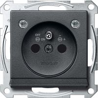 Gniazdo wtykowe z uziemieniem, z sygn. i LED, przesłoną b.śrub., antracyt, Sys M | MTN2504-0414 Schneider Electric