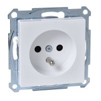 Gniazdo pojedyncze z/u 16A IP20 z przesłonami białe, Merten | MTN2500-0325 Schneider Electric