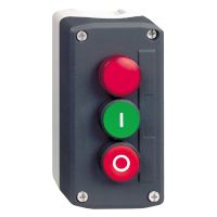 Stacja sterująca ciemnoszara zz 2 przyciskami Fi-22mm i czerwoną lampką Harmony XALD | XALD363B Schneider Electric