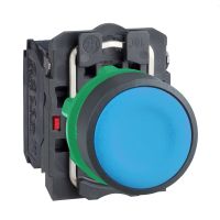 Przycisk niebieski kryty Fi-22mm z samopowrotem 1NO+1NC bez oznaczenia | XB5AA65 Schneider Electric