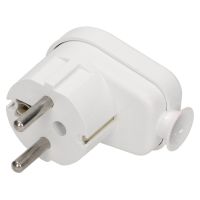 Wtyczka kątowa Uni-Schuko 2P+Z 16A 250V, rozbieralna, biały | WT-16U/BIAŁY Orno