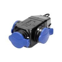 Rozgałęźnik warsztatowy bryzgoszczelny, odporny na uderzenia, IP44, 3x2P+Z, 16A, 230V AC, czarny | OR-AE-1346 Orno
