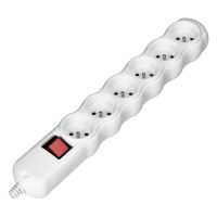 Rozgałęźnik wielogniazdowy 6x2P+Z z wyłącznikiem, biały | OR-AE-13269/W Orno