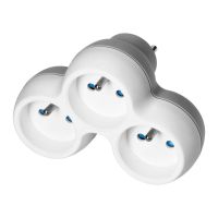 Rozgałęźnik 3x2P+Z, biało-szary | OR-AE-13239 Orno
