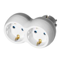 Rozgałęźnik 2x2P+Z (Schuko), biało-szary | OR-AE-13238(GS) Orno