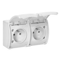 Gniazdo podwójne 2x2P+Z IP44 biały, Aquatic | OR-OE-7106/W Orno