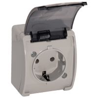 Gniazdo pojedyncze 2P+Z Schuko IP44 szary-grafit, Aquatic (zestaw 10szt) | OR-OE-7105(GS)/GR/10 Orno