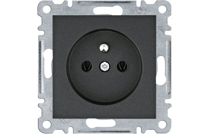 Gniazdo zasilające z/u, 16A/250VAC, czarny, Lumina | WL1023 Hager