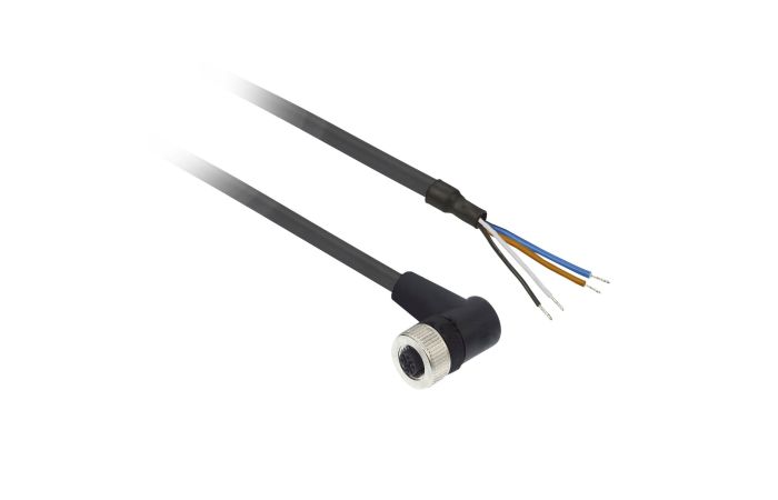 Złącze żeńskie M12 kątowe 4-pinowe kabel 10m PUR | XZCP1241L10 Telemecanique Sensors
