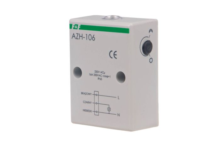 Automat zmierzchowy AZH-106 230V/16A z wewnętrznym czujnikiem światłoczułym | AZH-106 F&F