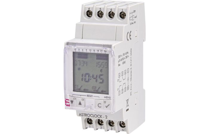 Zegar sterujący astronomiczny 2 kanały 16A ASTROCLOCK-2 | 002472051 Eti