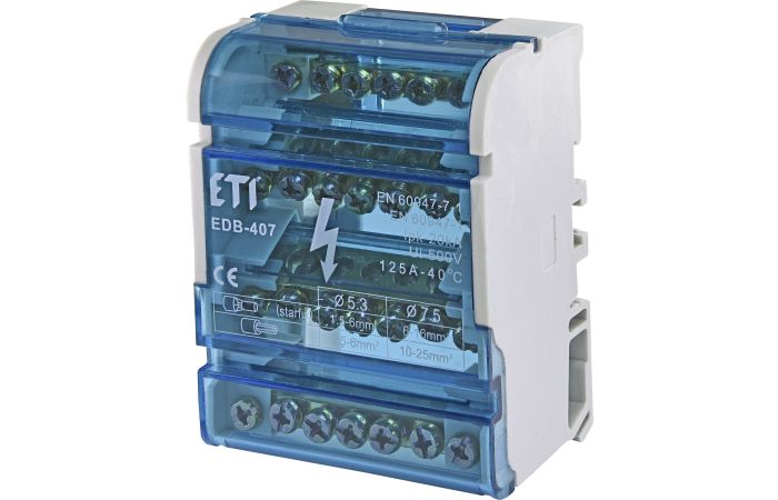 Blok roździelczy 125A EDB-407 (4x7 zacisków) | 001102303 Eti