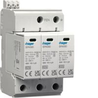 Ogranicznik przepięć T1+T2 SPD MOV 3P, sieć TN-C, Iimp=37,5kA, In=50kA, Up≤1,2kV | SPA930 Hager