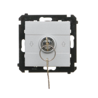 Łącznik na klucz roletowy jednobieg moduł 3 pozyc I-0-II 2 styki N/O 5A 250V Aluminium mat Simon 55 | TWZK.01/143 Kontakt Simon