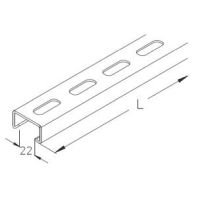 Kształtownik perforowany, 22x37mm U-03S | U-03S El-Puk