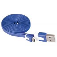 Przewód USB 2.0 wtyk A - wtyk micro B, 1m, niebieski | SM7001B Emos