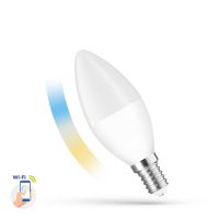 Lampa LED 5W 410lm 2700-6500K CCT+DIM E14 230V Wi-Fi Spectrum SMART Tuya świeczka matowa | WOJ+14413 Wojnarowscy