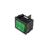 Przełącznik ROCKER DPST 2-pozycyjny OFF-ON 6A/250VAC zielony neonówka 250V ROHS | RS1333BBG2N2 Inny