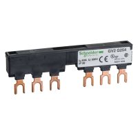 Listwa łączeniowa na szynę 3P 63A 54mm, 2 odpływy, TeSys K, D | GV2G254 Schneider Electric