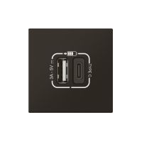 Gniazdo USB typ-A + typ-C z szybkozłączem- antracyt, Mosaic | 079193L Legrand