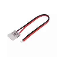Konektor złączka taśm LED V-TAC przeźroczysta Z przewodami gęste/zwykłe/COB 10mm | 3800157660334 LED EUROPE