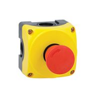 Żółta obudowa LPZP1A5 z przyciskiem grzybkowym LPCB6344, odblokowanie przez obrót, 1NC | LPZP1B5602 Lovato Electric